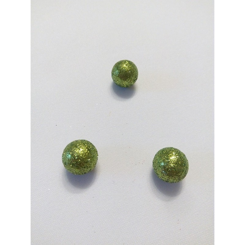 Hungarocell gömb forma 1.5 cm, csillogós zöld