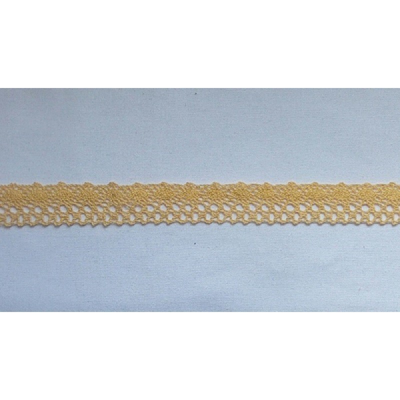 Pamut csipke 20, vanília sárga, 2 cm széles