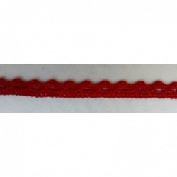 Pamut csipke 44, piros, 0.8 cm széles